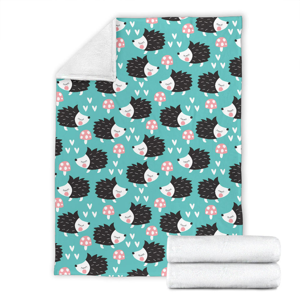 Hedgehog Pattern Print Design 03 Premium Blanket
