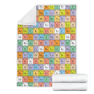 Chemistry Periodic Table Pattern Print Design 01 Premium Blanket
