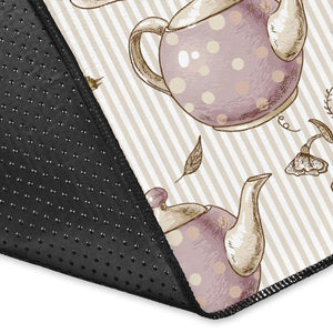 Tea Pots Pattern Print Design 03 Area Rug