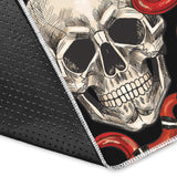 Red Snake Skull Pattern Area Rug
