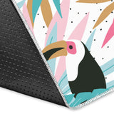 Toucan Tropical Flower Leave Pattern Area Rug