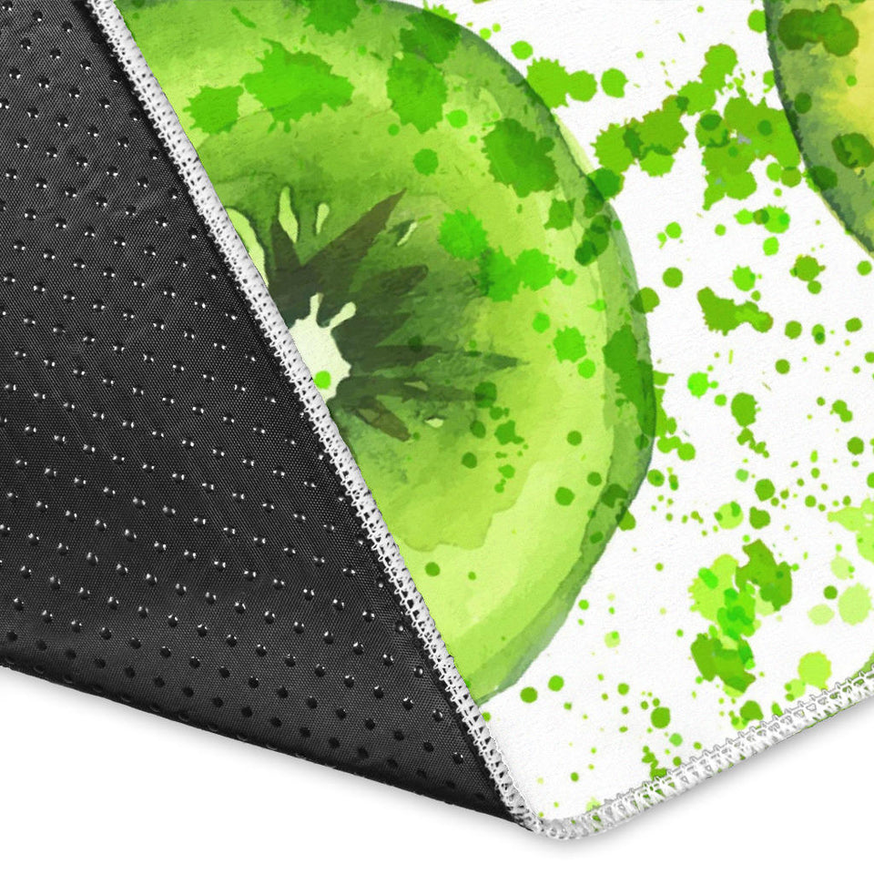Watercolor Kiwi Pattern Area Rug