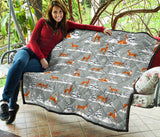 Beautiful Deers Winter Christmas Premium Quilt