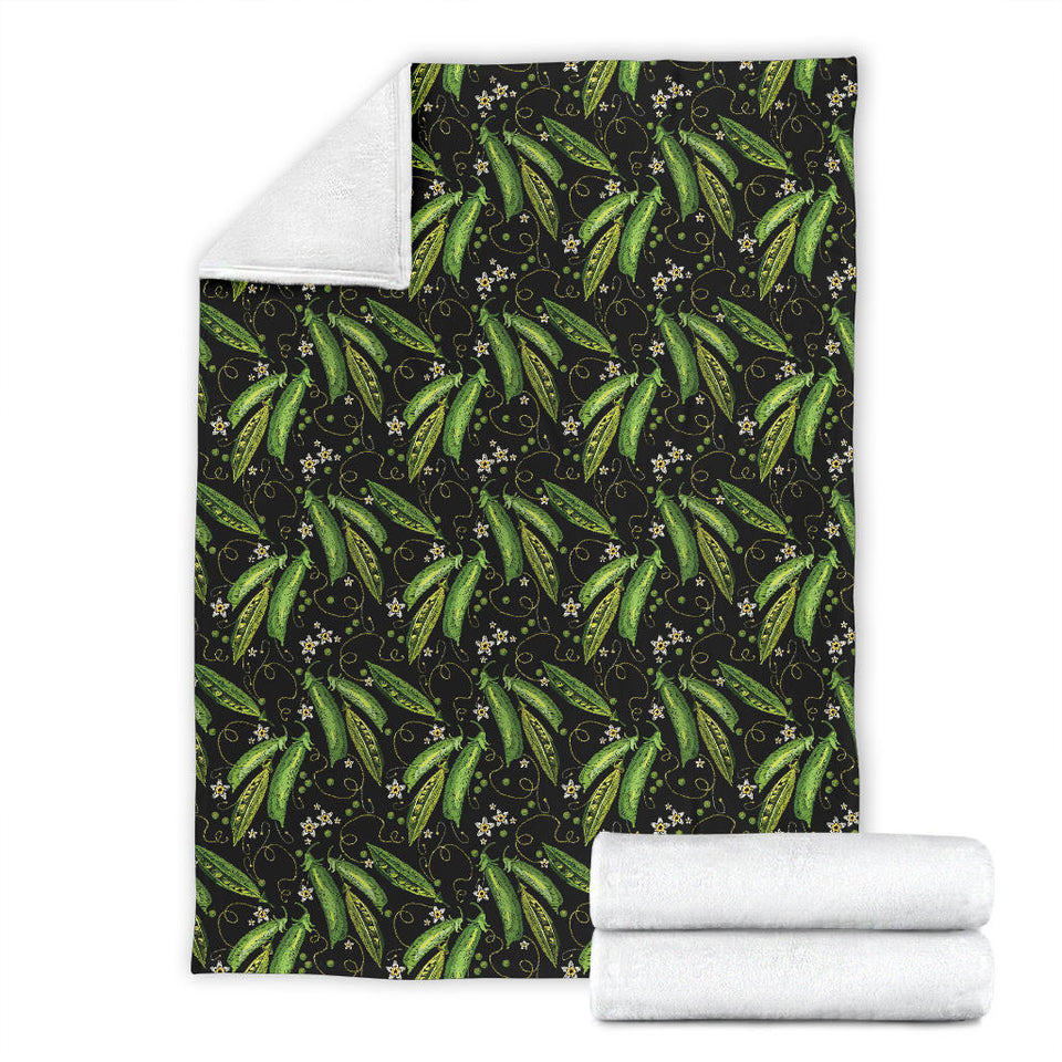 Green Peas Pattern Print Design 02 Premium Blanket