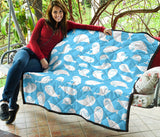 Cute White Sea Lion Seals Pattern Premium Quilt