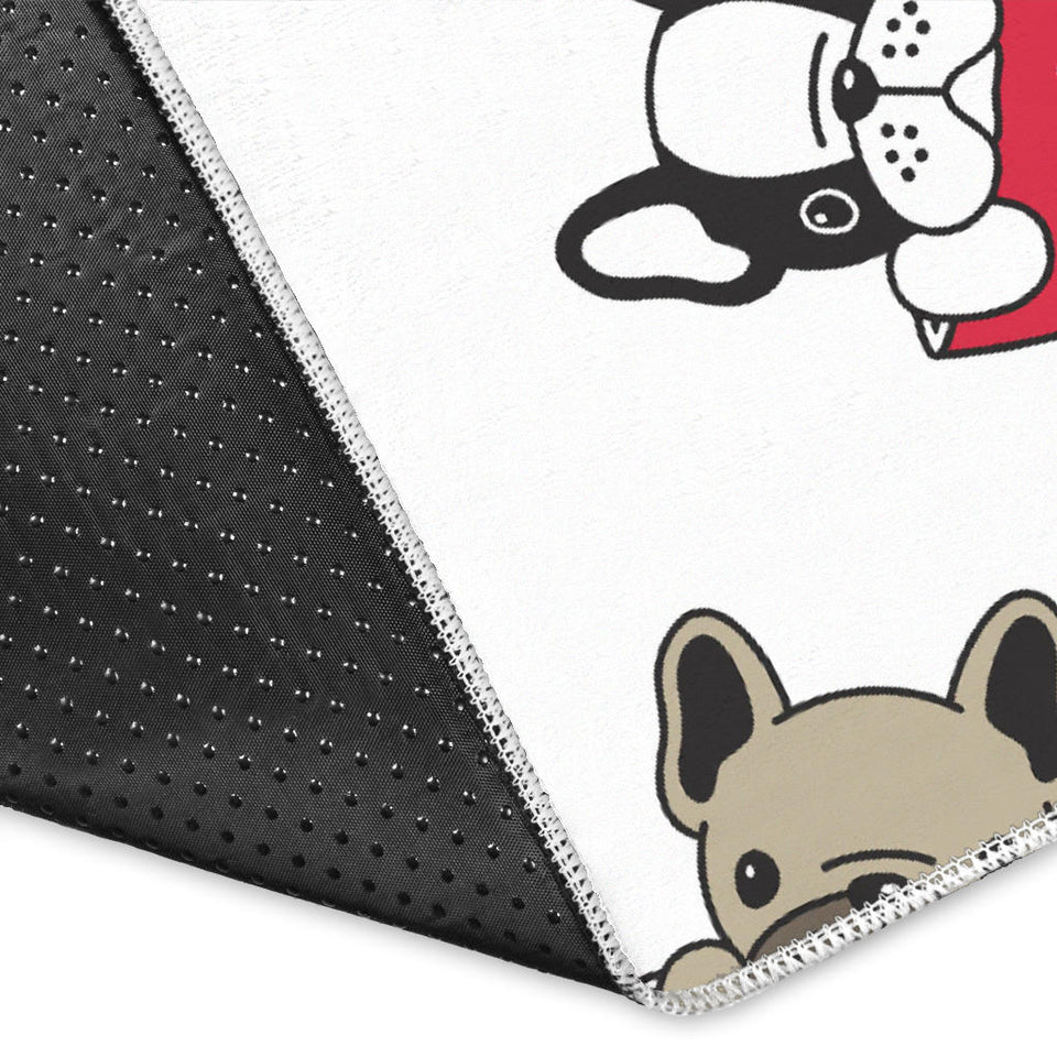 French Bulldog Cup Paw Pattern Area Rug