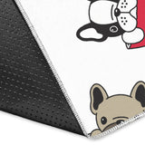 French Bulldog Cup Paw Pattern Area Rug