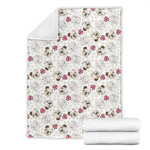 English Bulldog Pattern Print Design 01 Premium Blanket