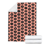 Lips Pattern Print Design 02 Premium Blanket