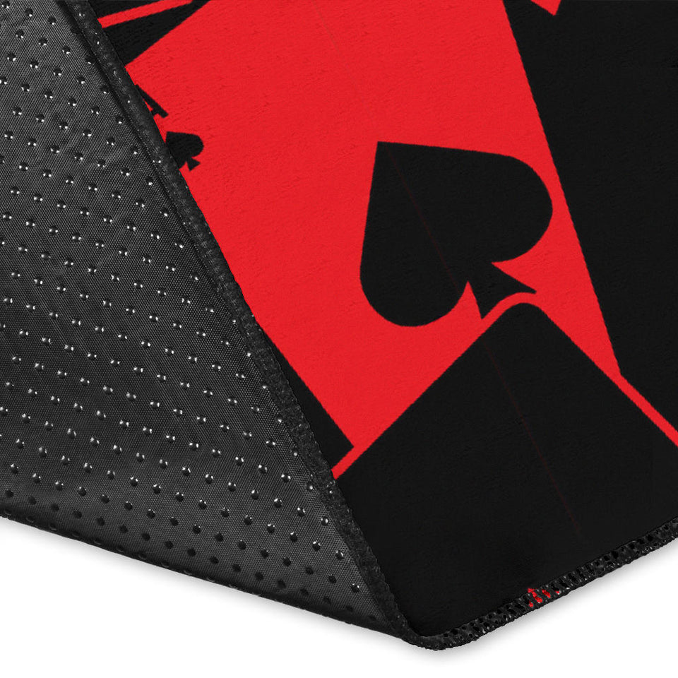 Casino Cards Suits Pattern Print Design 02 Area Rug
