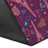 Eiffel Tower Heart Pattern Print Design 04 Area Rug