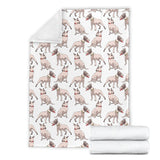 Bull Terrier Pattern Print Design 04 Premium Blanket