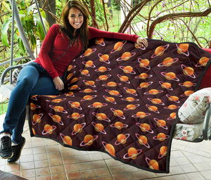Hamburger Pattern Print Design 05 Premium Quilt