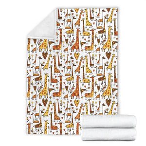 Giraffe Pattern Print Design 04 Premium Blanket