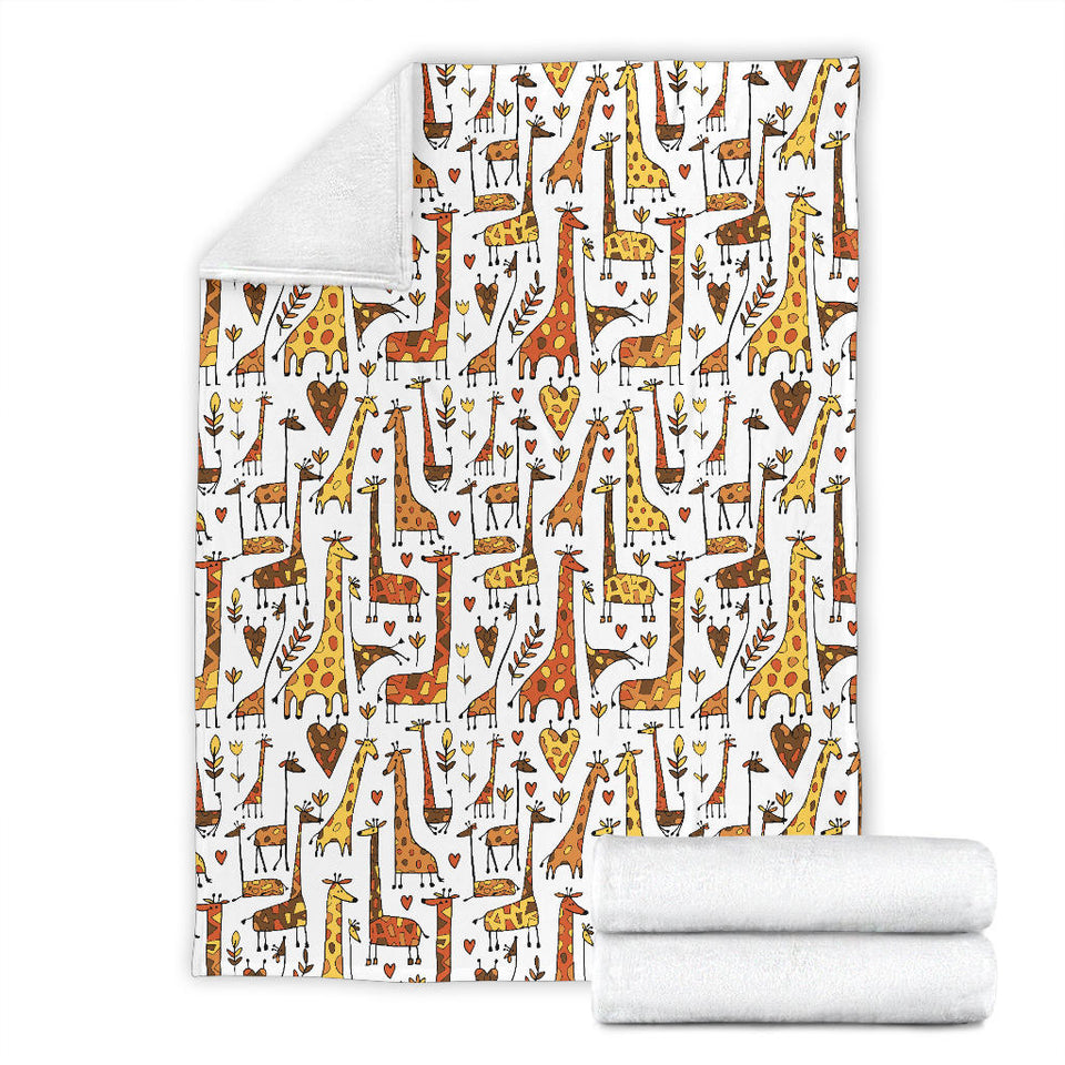 Giraffe Pattern Print Design 04 Premium Blanket