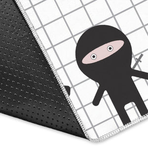 Ninja Pattern Plaid Background Area Rug