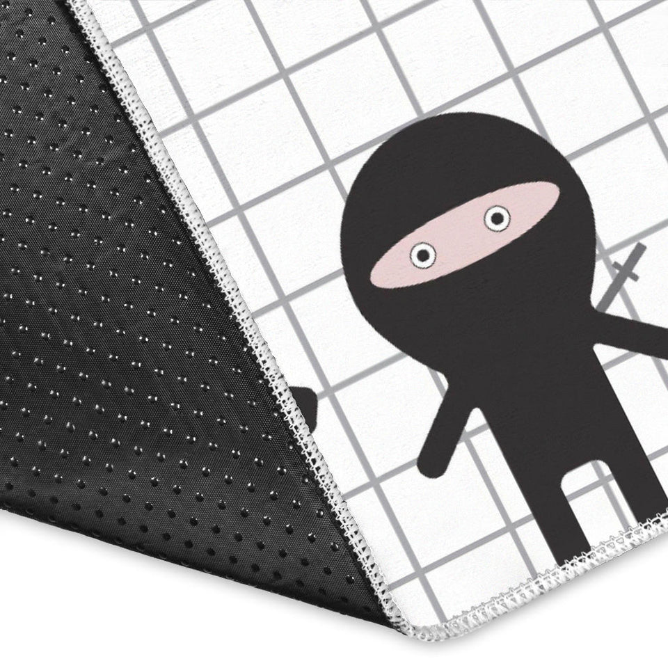 Ninja Pattern Plaid Background Area Rug