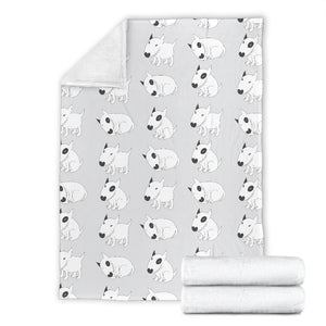 Bull Terrier Pattern Print Design 01 Premium Blanket