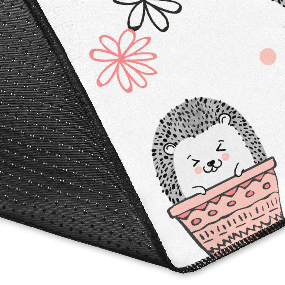 Hedgehog Pattern Print Design 02 Area Rug