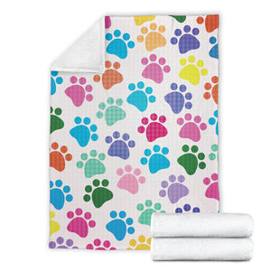 Dog Paws Pattern Print Design 01 Premium Blanket
