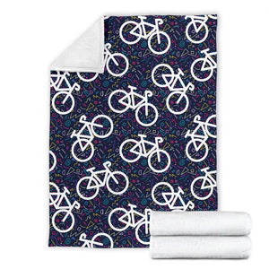 Bicycle Pattern Print Design 03 Premium Blanket