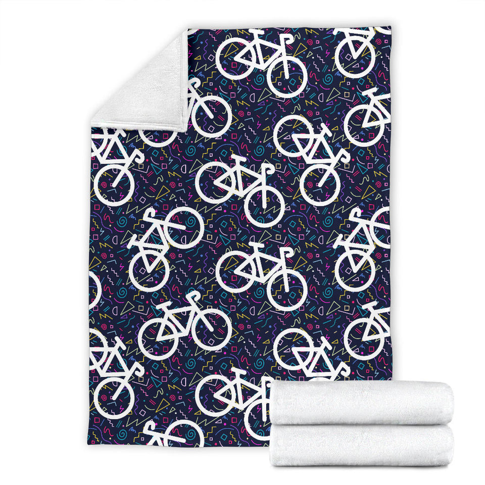 Bicycle Pattern Print Design 03 Premium Blanket