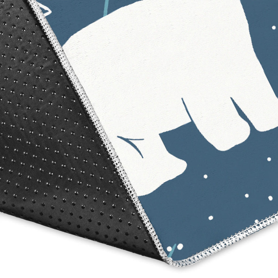 Polar Bear Mother Her Child Pattern Area Rug