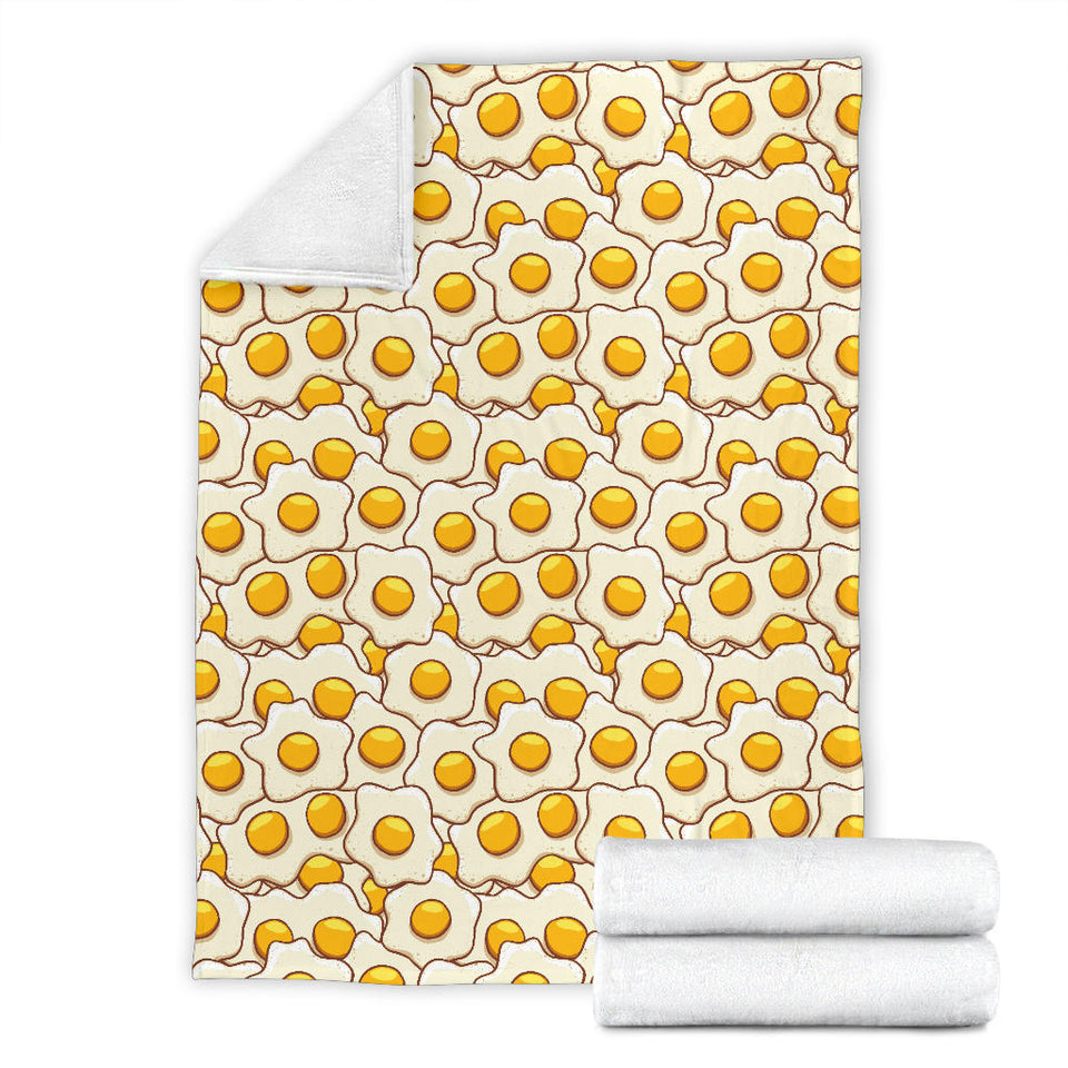 Fried Eggs Pattern Print Design 02 Premium Blanket