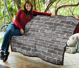Brick Printed Pattern Print Design 05 Premium Quilt