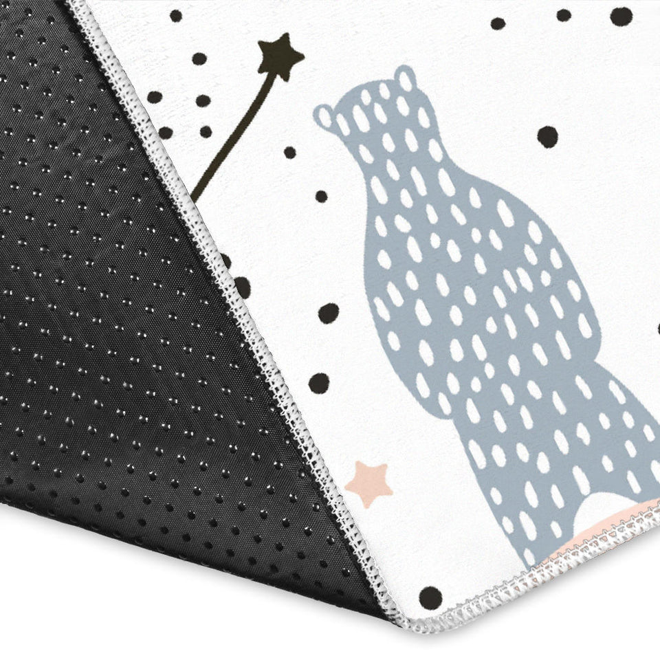 Polar Bears Star Poka Dot Pattern Area Rug