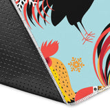 Rooster Chicken Cock Snowfalke Area Rug