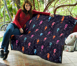 Watercolor Colorful Seahorse Pattern Premium Quilt