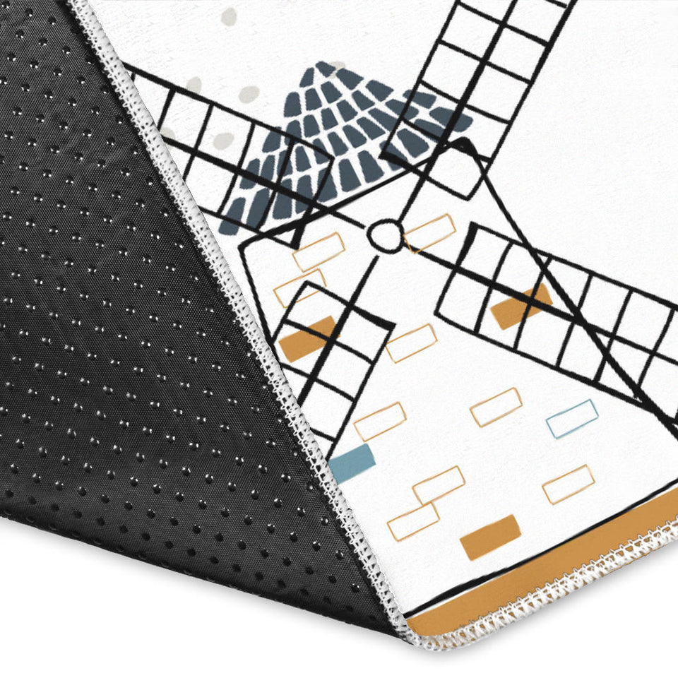 Windmill Pattern Area Rug