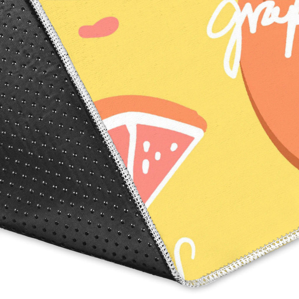 Grapefruit Yellow Background Area Rug