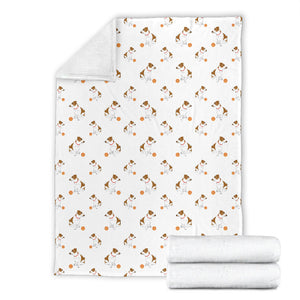 Jack Russel Pattern Print Design 05 Premium Blanket
