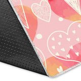 Hand Drawn Heart Design Pattern Area Rug