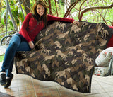 Horse Camo Camouflage Pattern Premium Quilt.