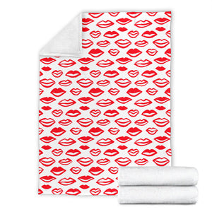 Lips Pattern Print Design 05 Premium Blanket