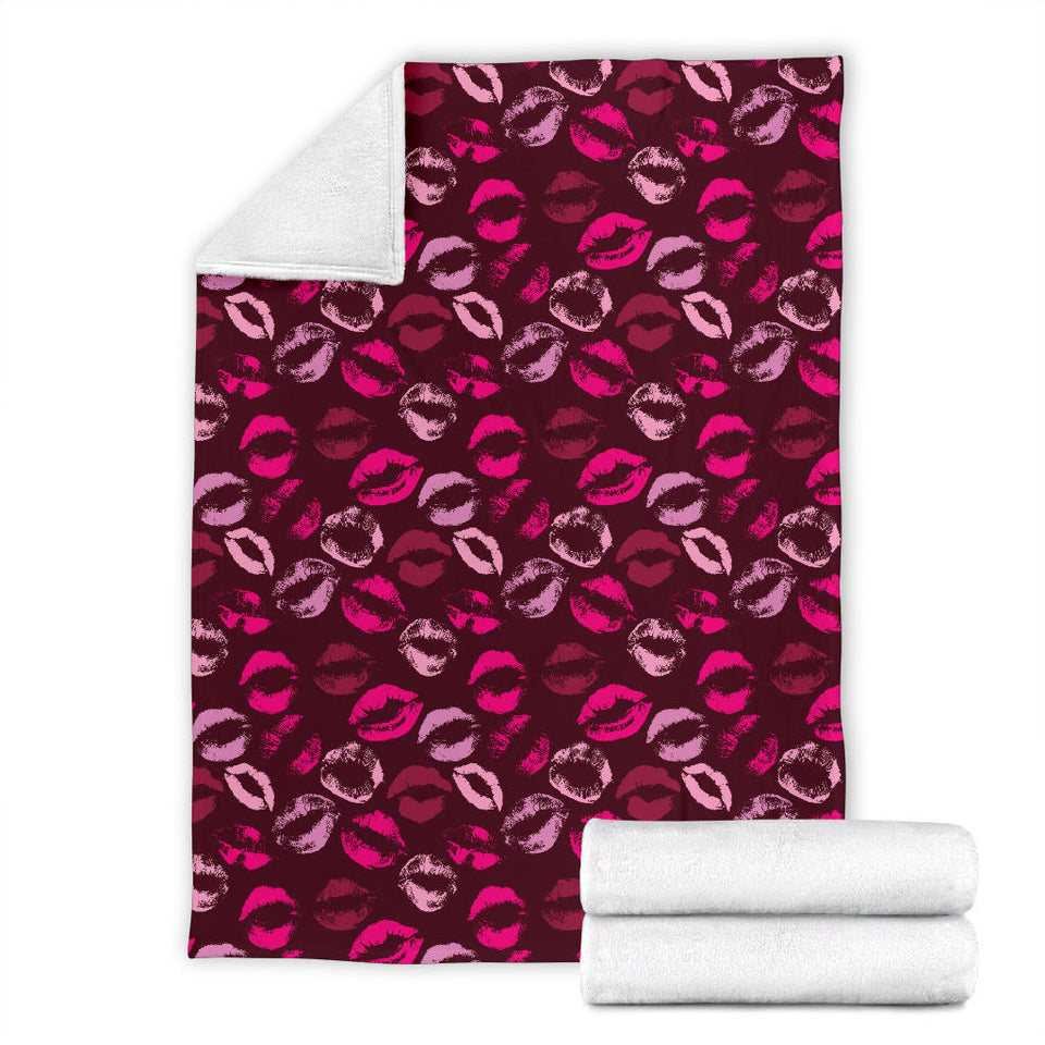 Lips Pattern Print Design 03 Premium Blanket
