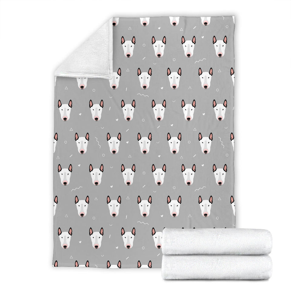 Bull Terrier Pattern Print Design 05 Premium Blanket