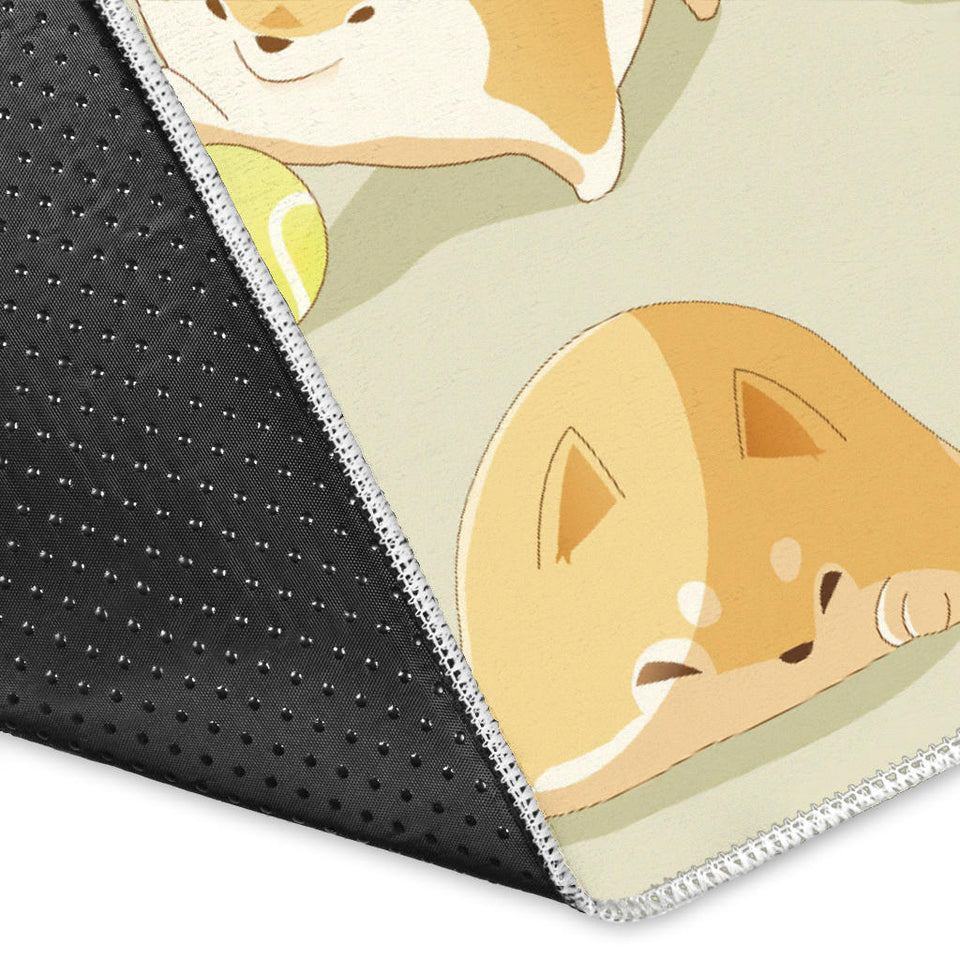 Cute Fat Shiba Inu Dog Pattern Area Rug