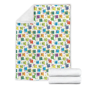 Chemistry Periodic Table Pattern Print Design 05 Premium Blanket
