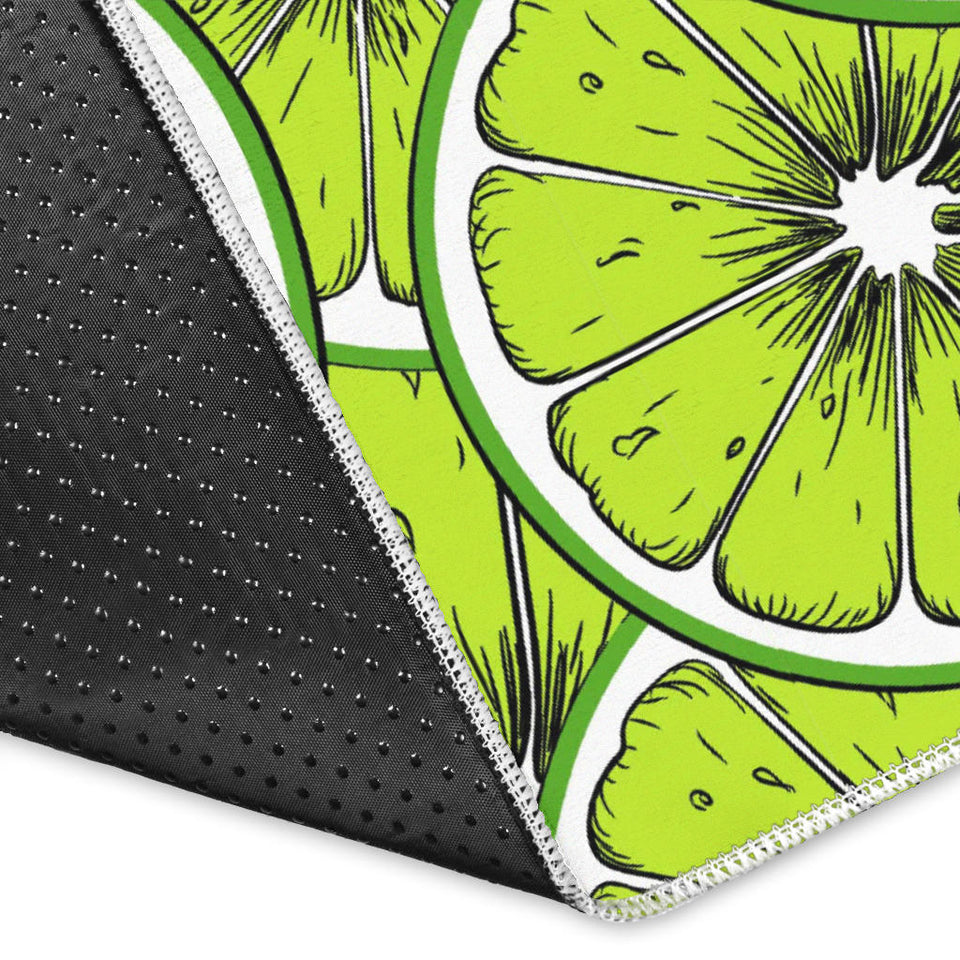 Slices Of Lime Design Pattern Area Rug