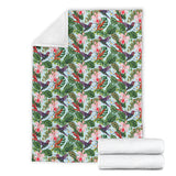 Hummingbird Pattern Print Design 05 Premium Blanket