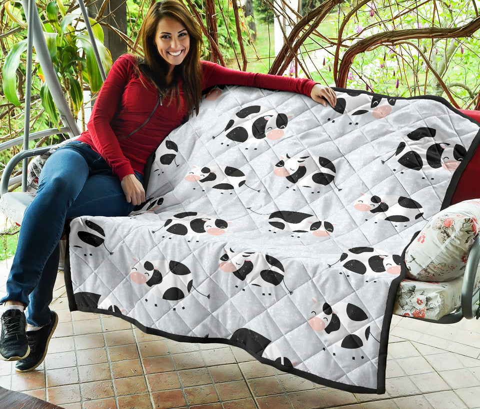 Cute Cows Pattern Premium Quilt