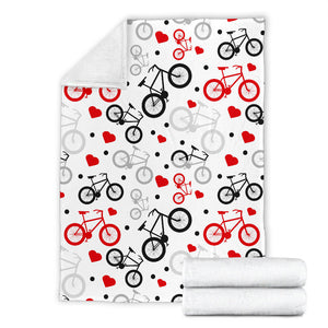 Bicycle Pattern Print Design 04 Premium Blanket