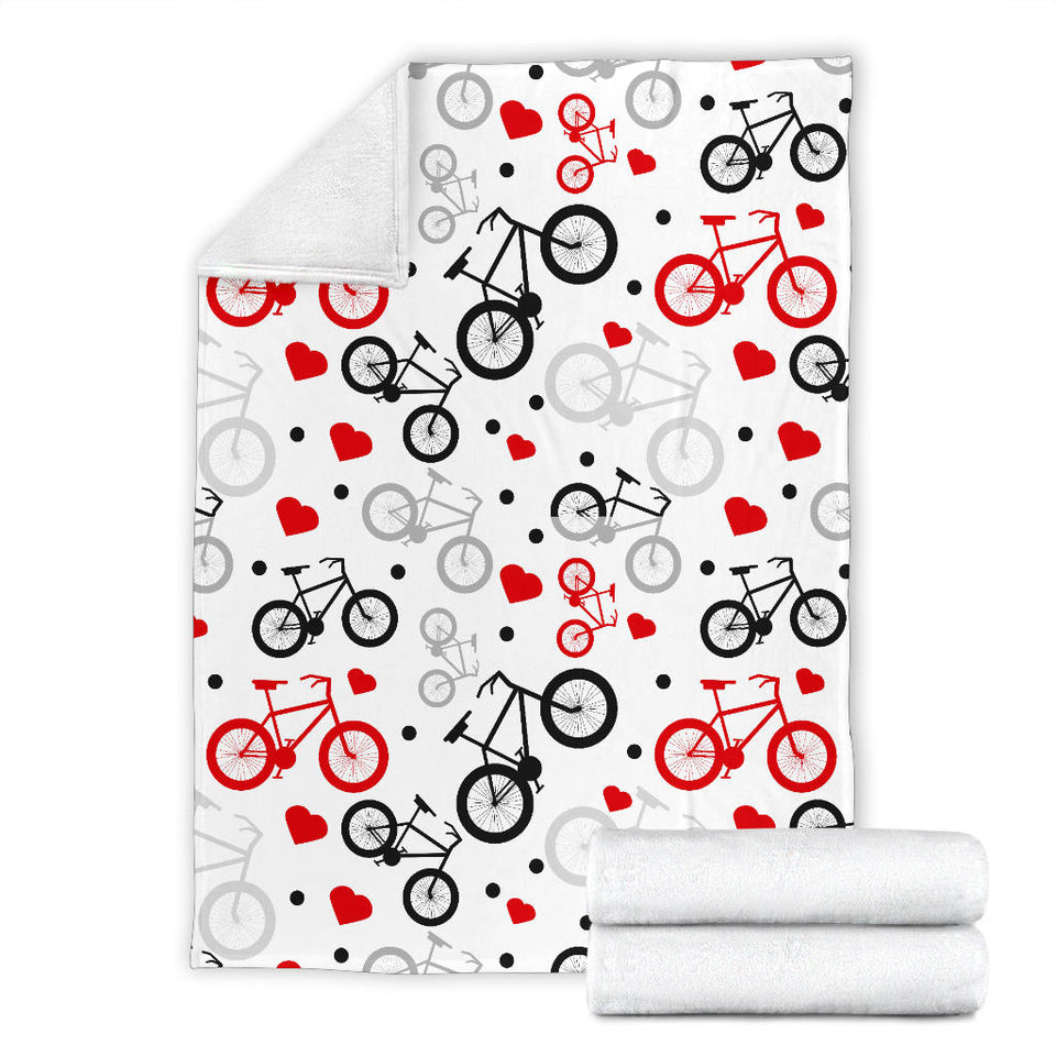 Bicycle Pattern Print Design 04 Premium Blanket