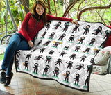 Cute Ninja Katana Sword Pattern Premium Quilt