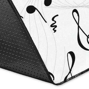 Music Notes Pattern Print Design 04 Area Rug
