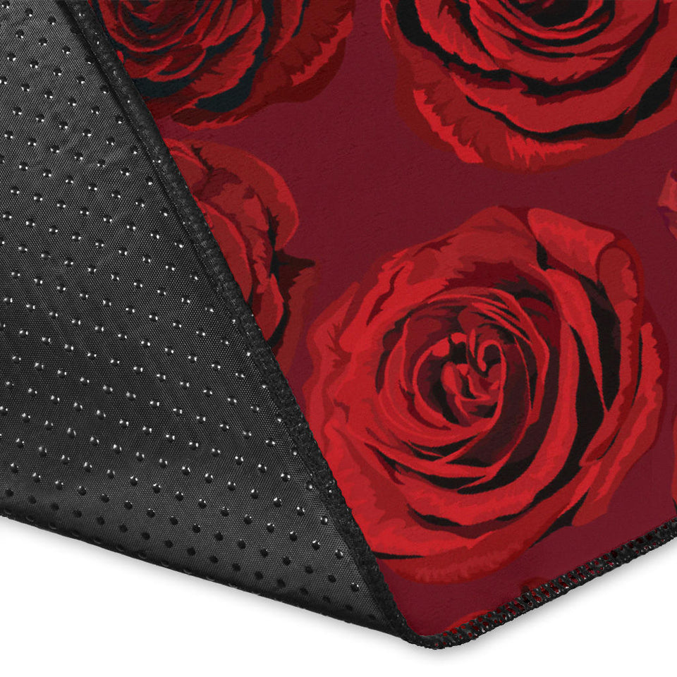 Rose Pattern Print Design 03 Area Rug